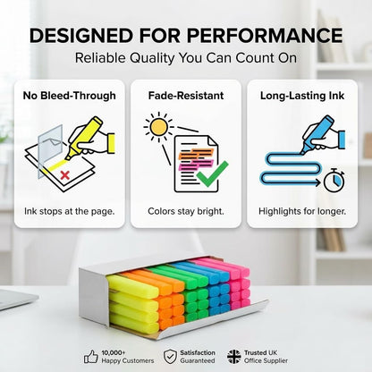 48-Pack Fluorescent Highlighter Pens