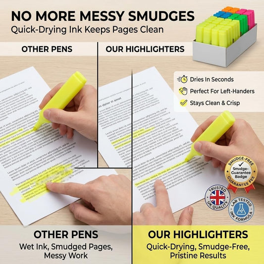 48-Pack Fluorescent Highlighter Pens