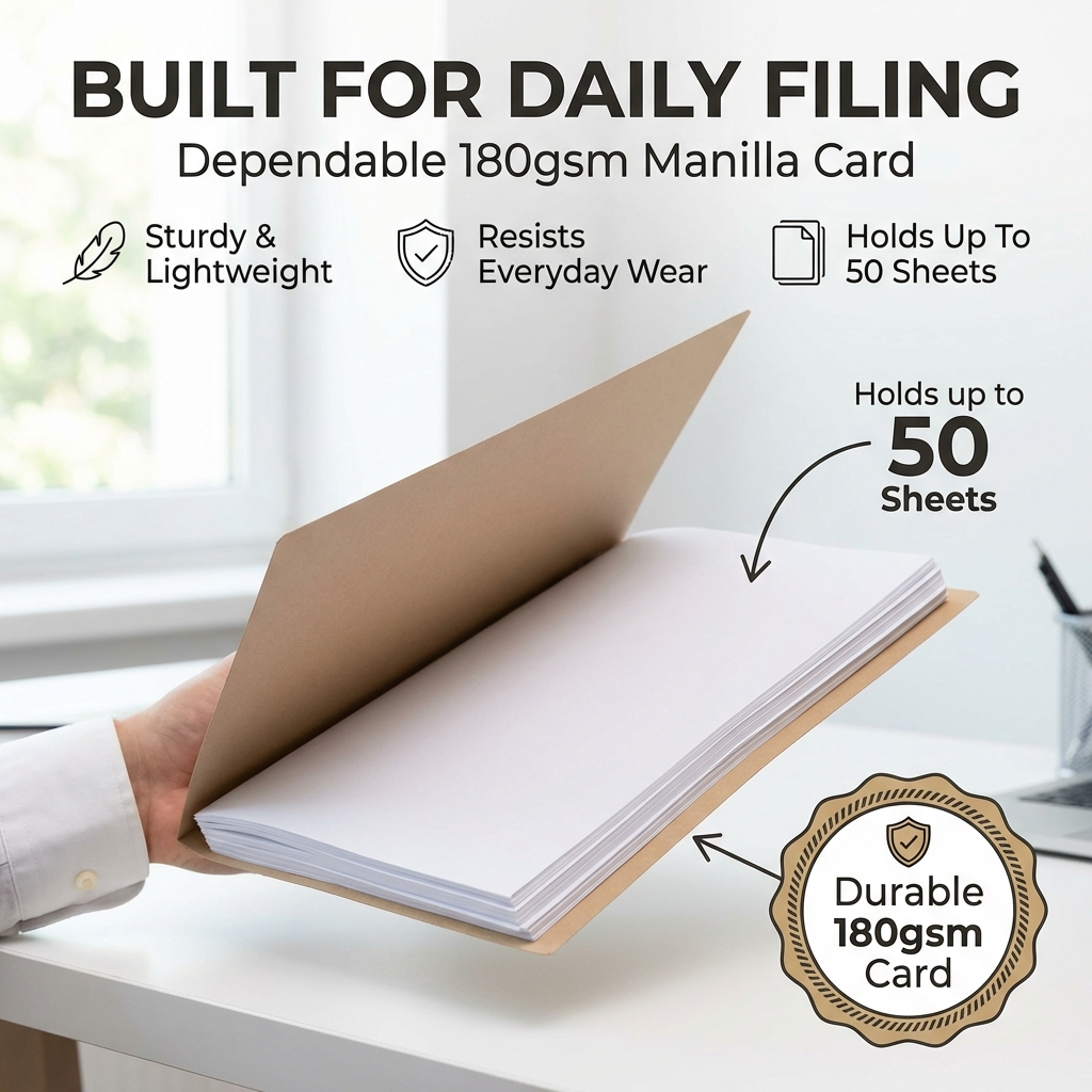 Manilla Economy Foolscap Square Cut Folders