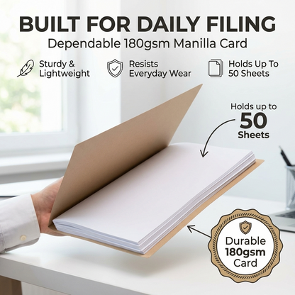 Manilla Economy Foolscap Square Cut Folders